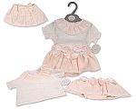 Wholesale Girls Skirt Set with Bows and Lace - Pink - 0-12 Months