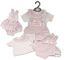 Baby Girls Dungaree Set with Bows and Lace - Purple - 0-12 Months