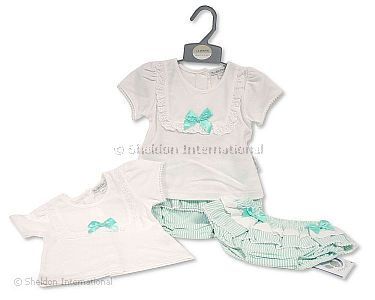 Baby Girls 2 pcs Set with Lace and Bow - Wholesale