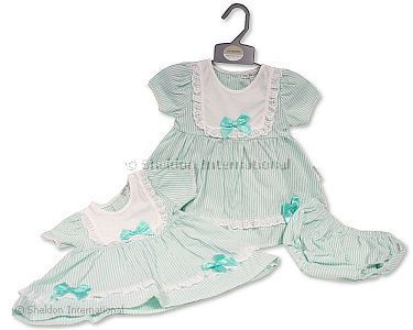 Baby Girls 2 pcs Dress Set with Lace and Bow - Wholesale