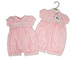 Wholesale Girls Romper with Smocking and Lace