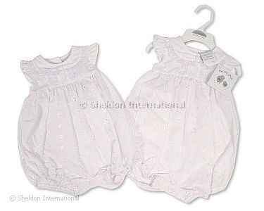 Baby Girls Romper with Lace and Embroidery - Wholesale