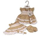 Tiered Baby Linen Dress with Smocking and Bows