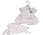 Tiered Baby Dress with Embroidery and Bows - 6-24 Months