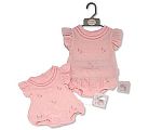 Baby Girls Romper with Embroidery - Flowers