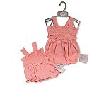Wholesale Girls Romper with Smocking and Bow
