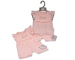 Baby Girls Romper with Embroidery and Bow - Flowers