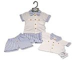 Baby Boys 2 pcs Striped Shorts Set with Buttons