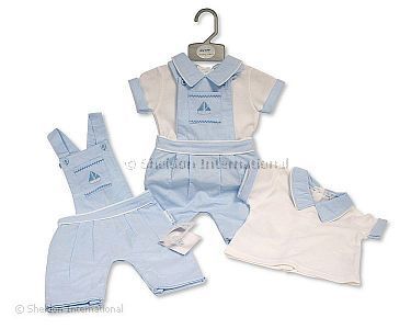 Baby Boys 2 pcs Dungaree Set - Sailor - Wholesale