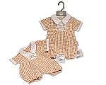 Wholesale Boys Chequered Romper - Welcome to the World