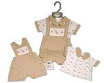 Baby Boys 2 pcs Dungaree Set with Pockets - Dino