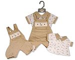 Baby Boys 2 pcs Long Dungaree Set - Dino