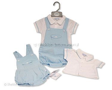 Baby Boys 2 pcs Dungaree Set with Pocket - Wholesale