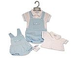 Baby Boys 2 pcs Dungaree Set with Pocket