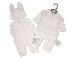Baby All-In-One with Bunny Ears - Long - White