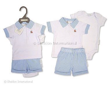 Baby Boys 3 pcs Shorts Set - Tractor - Wholesale