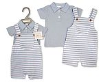 Baby Boys 2 pcs Dungaree Set - Stripes