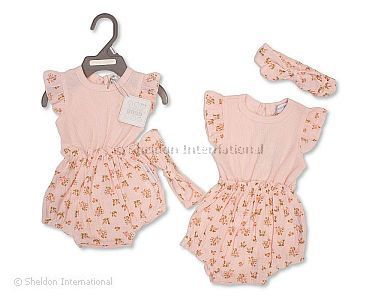 Baby Girls Faux 2 pcs Set with Headband - Roses - Wholesale