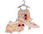 Baby Girls 2 pcs Romper Set with Sunglasses - Flowers