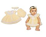 Baby Dress Lemon with Lace and Bow - 0-6 Months