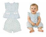Wholesale Girls Woven Blouse and Shorts Set with Bows