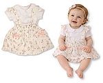 Baby Girls 2 pcs Dress Set with Floral Print and Bows