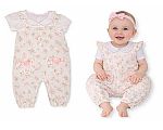 Wholesale Girls 2 pcs Long Dungaree Set with Floral Print and Bows