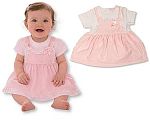 Wholesale Girls Dungaree Dress with Lace and Bow