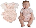Baby Girls Jacquard 2 Pieces Romper Set with Bows