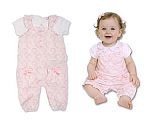 Baby Girls Jacquard 2 pcs Dungaree Set with Bows