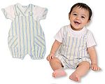 Baby Boys 2 pcs Striped Dungaree Set with Pockets
