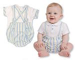 Wholesale Boys 2 pcs Striped Romper Set with Suspenders