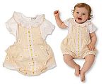 Wholesale Girls Gingham Spanish Romper Set with Lace