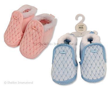 Baby Booties with Fur Trim - Wholesale