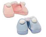 Wholesale Booties with Fur Trim and Pompoms