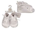 Wholesale Boys Christening Shoes - My Special Day - Grey Embroidery