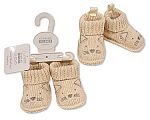 Wholesale Knitted Booties with Cat Face Embroidery and Ears