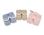 Knitted Baby Booties with Button