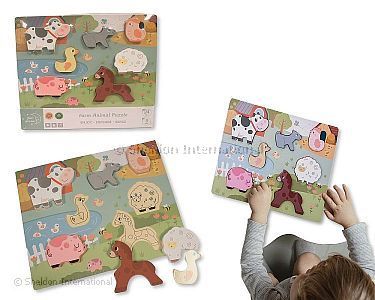 Wooden Farm Animals Puzzle - Wholesale