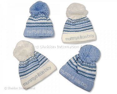 Baby Boys Pom-Pom Hat with Cotton Lining - 317 - Wholesale