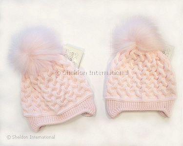 Baby Girls Pom-Pom Hat with Cotton Lining - 325p - Wholesale