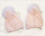 Wholesale Girls Pom-Pom Hat with Cotton Lining - 325p