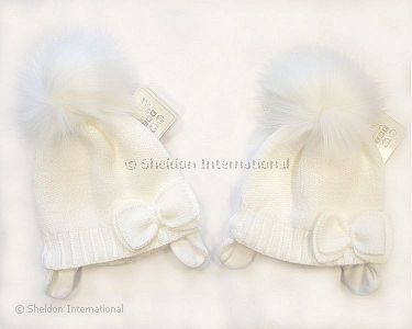 Baby Girls Pom-Pom Hat with Cotton Lining - 327w - Wholesale