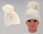 Wholesale Girls Knitted Pom-Pom Hat - 335w