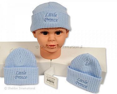 Baby Boys Knitted Hat - Little Prince - Wholesale