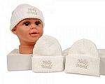 Baby Knitted Hat - Hello World