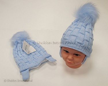 Baby Boys Pom-Pom Hat with Cotton Lining - 457s - Wholesale