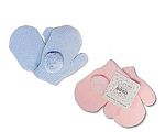 Knitted Baby Mittens with Pompoms