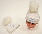 Wholesale Boys Knitted Pompom Hat - I Love Mummy
