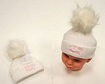 Wholesale Girls Knitted Pompom Hat - I Love Daddy